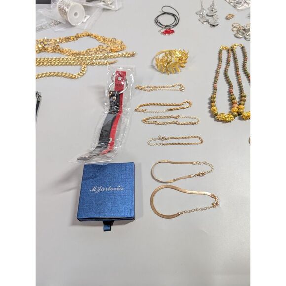 Jewelry Lot Waist Chain Bracelet Necklace Rings Brooch Jewel Chain Making Craft - Picture 10 of 12